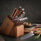 B13R 15pcs Knife Set, 67 Layers Damascus steel Having Nature Rosewood with Triple Rivets