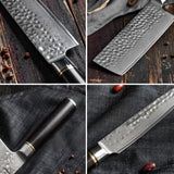 B1Z 5 Pcs Knife Set, 67 Layers Damascus steel Having Nature eBony Wood Handle