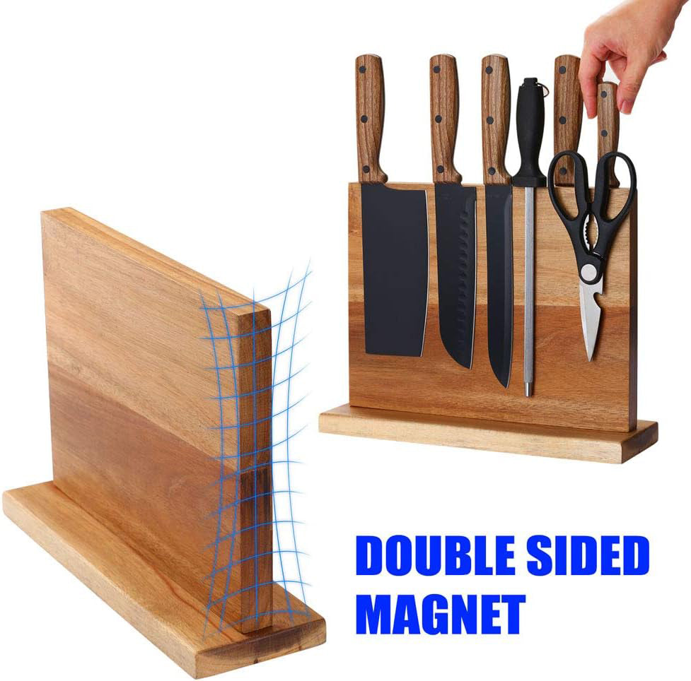 Best Quality Magnetic Knife Block in Acacia Wood