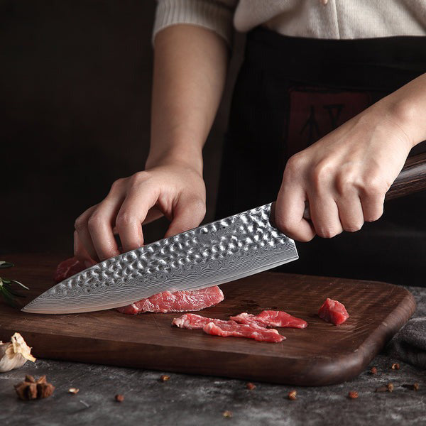 B1H 8 inch chef knife having 67 Layers Damascus steel and pakka wood Handle for Slicing, Dicing and Mincing fruits and Vegetables