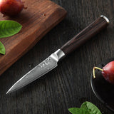 B1Z 3.5 inch paring knife, 67 Layers Damascus steel having Nature ebony Wood Handle