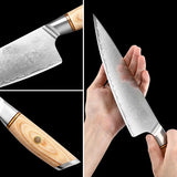 Blissful Edge 8.5 Inch Composite Steel Chef Knife Having Pakka Wood Handle