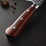 B30R 5pcs Knife Set, 73 Layers Damascus Steel with Powder Steel Rivets Having Nature Rosewood Handle