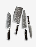 B13h Damascus 4Pcs Japenes Kitchen Knife Set 67 Layer With ebony Wood Handles