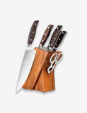 Bias Cut Series 7pc Stainless Steel Knife Set With Red Sandalwood Handle