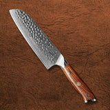 B46D 7 Inch Santoku Knife, 110 Layers Damascus Steel Having North America Desert Ironwood