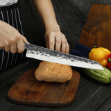 Prime Series 8.5 Inch Composite Steel Bread Knife with Red Wood Handle