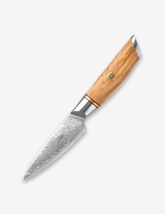 Blaze Series 3.5 Inch  Damascus Steel Paring Knife Having Olive Wood Handle