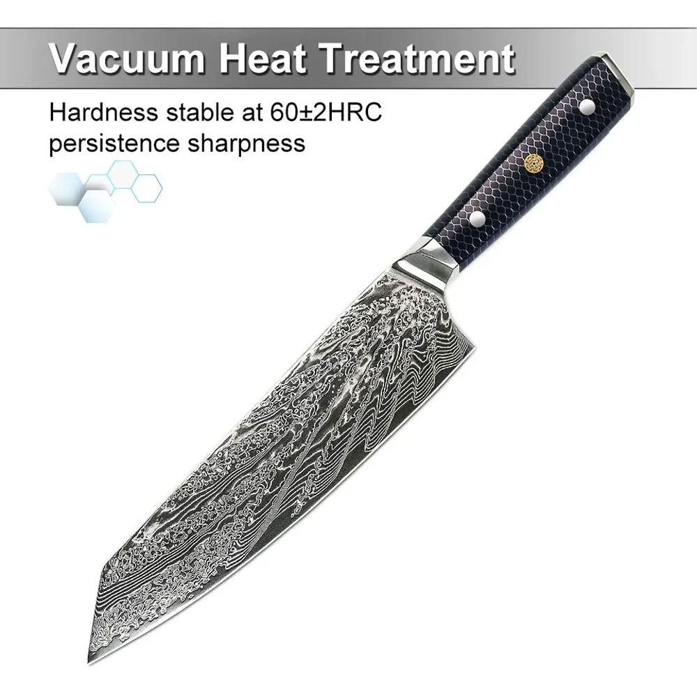 DMS-304 Set of 5 Damascus Chef Knives Having VG10-Honey Comb Handle