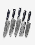 DMS-304 Set of 5 Damascus Chef Knives Having VG10-Honey Comb Handle