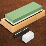 Green Whetstone with Bamboo Base, Angle Guide 1000#/6000#