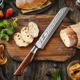 B30r 8 Inch Bread Knife, 73 Layers Damascus Steel With Powder Steel Having Nature Rosewood Handle