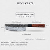 Prime Series 7 Inch Damascus Steel Nakiri Knife With Red Wood