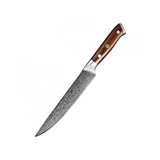 B13R 8 inch Carving Knife, 67 layers Damascus steel Having Nature Rosewood with Triple Rivets Handle