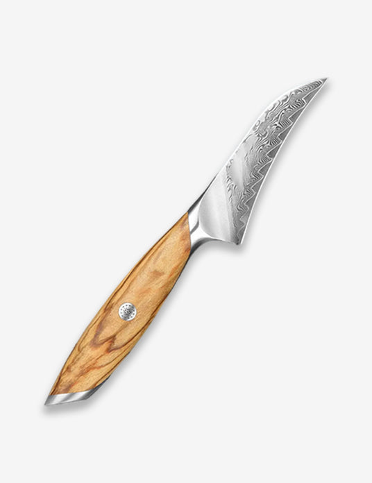 X01 4 Inch Paring Knife, 73 LAYERS Damascus STEEL WITH 14cr14v3monb POWDER STEEL Having Olive Wood Handle