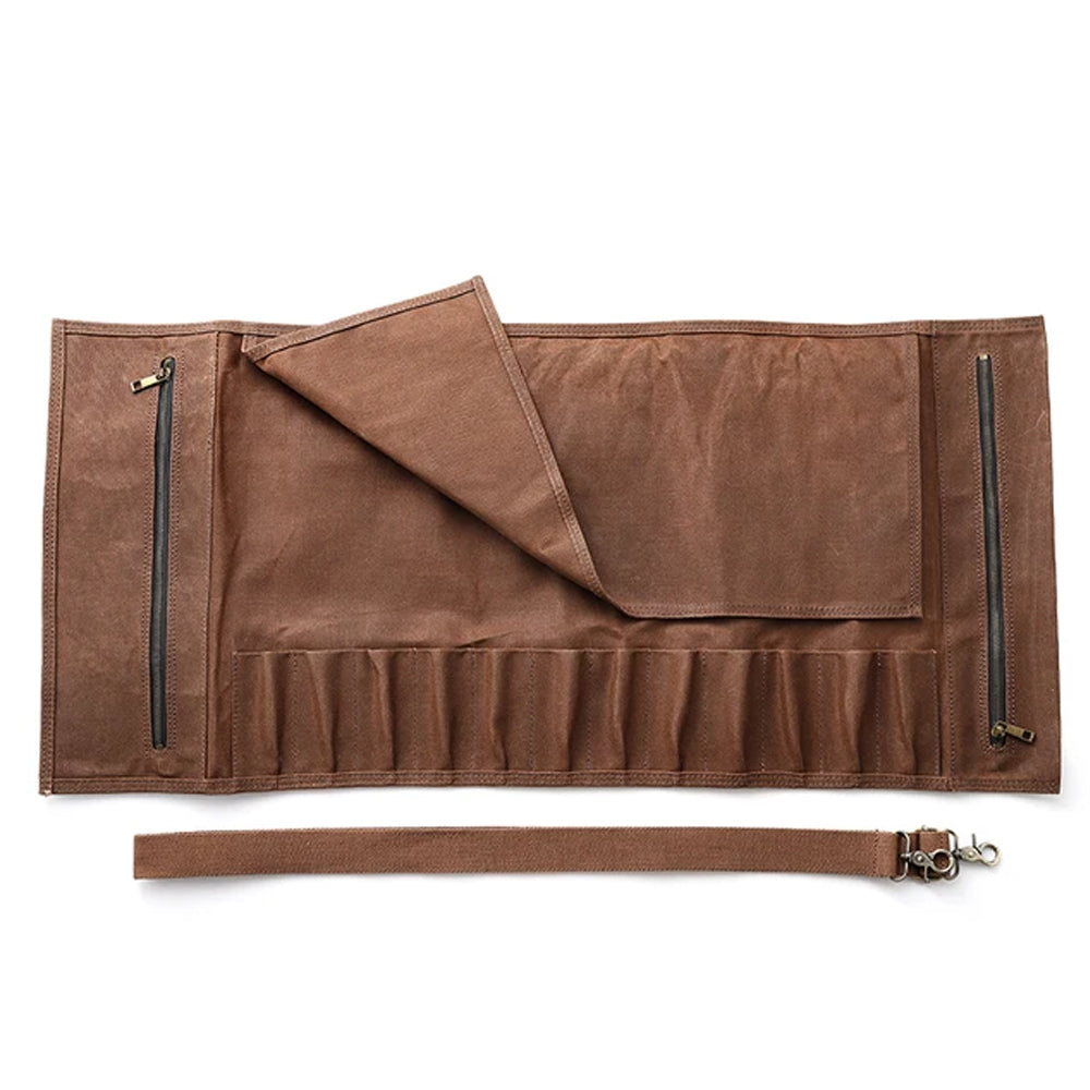 Brown Chef Bag Having Thicked Canvas And Full Grain Leather