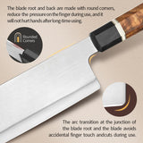 6.8 Inch Nakiri Knife, ZDP189 Having Black G10+White Ox Bone +Padauk Burl Wood Handle