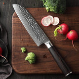 B1H 7 Inch Santoku Knife, 67 Layers Damascus Steel Having Pakka Wood Handle