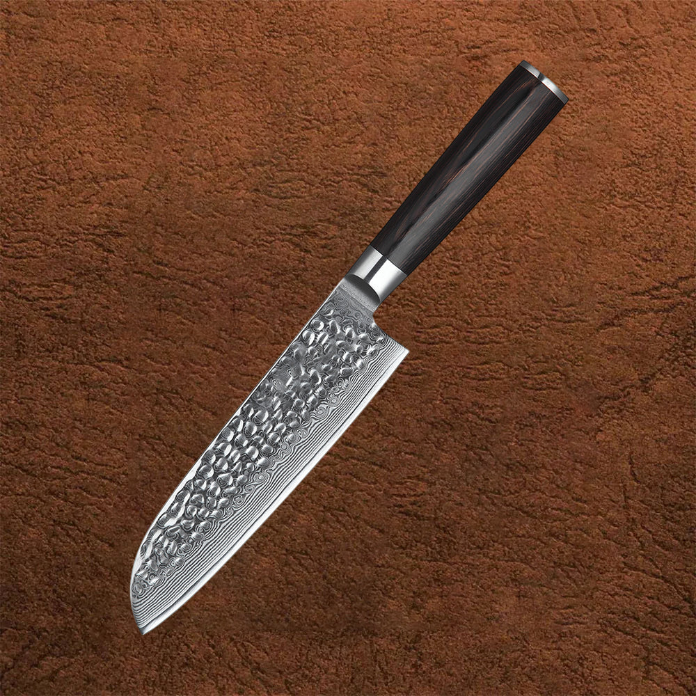 B1H 7 Inch Santoku Knife, 67 Layers Damascus Steel Having Pakka Wood Handle