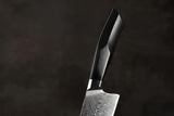 Bold Zenith Series 2Pcs Damascus Steel Chef and Utility Knife With Black Handle