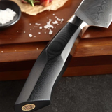 B32 8 Inch Carving Knife, 67 Layers Damascus Steel Having Black G10 Handle