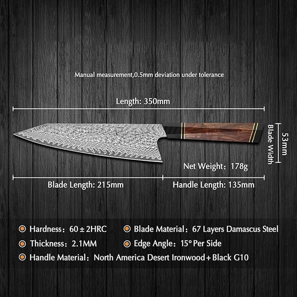 Forge Series 8 Inch Damascus Steel Bunka Knife