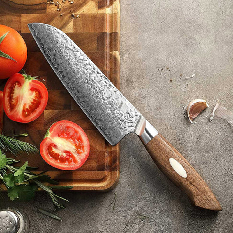 Black Wolf Series 7 Inch Damascus Steel Santoku Knife