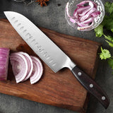 Bias Cut Series 7 Inch German Steel Santoku Knife