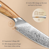 X01 5 Inch Steak Knife, 73 LAYERS Damascus STEEL WITH 14cr14v3monb POWDER STEEL Having Olive Wood Handle