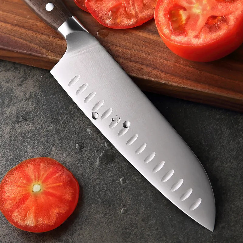 Bias Cut Series 7 Inch German Steel Santoku Knife